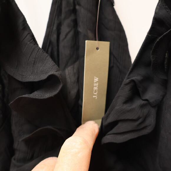 NWT J. Crew Drapey Ruffle Tank Top Cascading Ruffles Black Med Womens Trending - Picture 4 of 16
